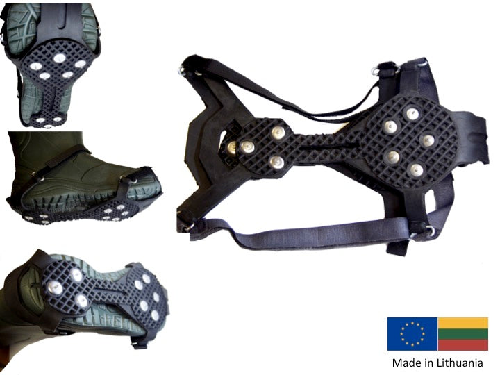 Ice Cleats for Winter Traction, for large winter boots,Anti-Slip Snow Grips with 8 Claws, Ideal for ice fishing, Ice Cleats for Boots