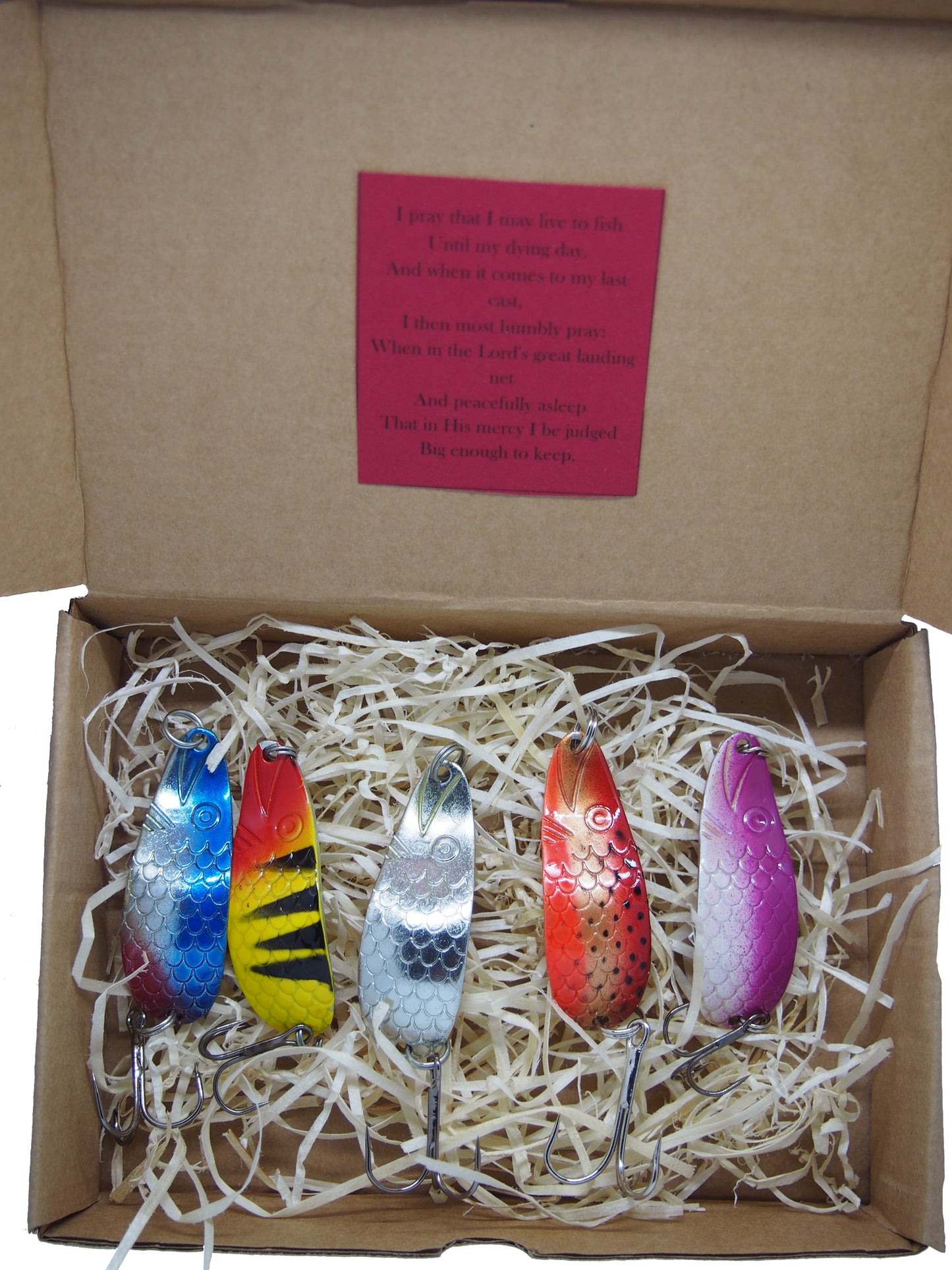 salmon fishing spoons, pike fishing lure, fishing spoon set for angler, metal lures 5pcs