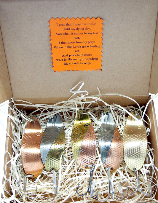 Handmade fishing spoons , SVENTOJI fishing spoons set 5 pcs, pike lures, fishing spoon for salmon