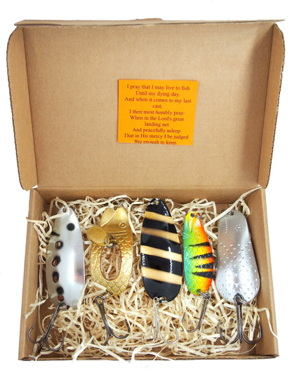 fishing spoon set 5pcs fishing spoons, pike spoon, hand-painted salmon lure with treble hook,High-Quality Fishing Spoons