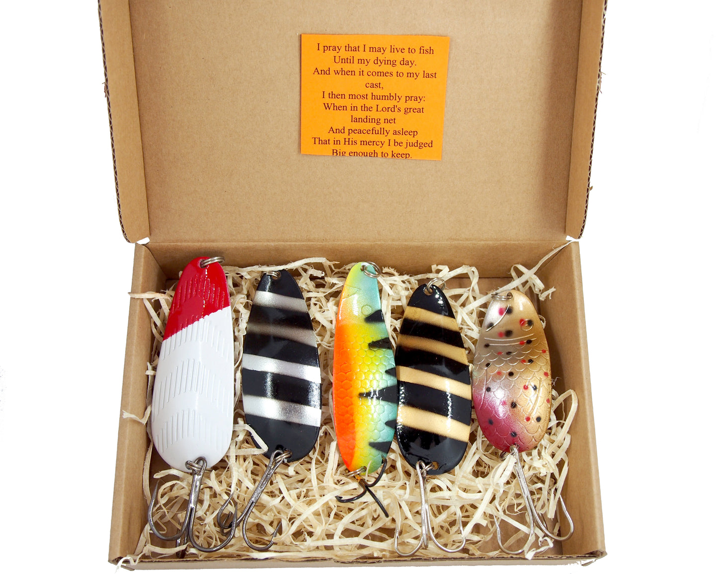 fishing spoon set 5pcs fishing spoons, pike spoon, hand-painted salmon lure with treble hook,High-Quality Fishing Spoons