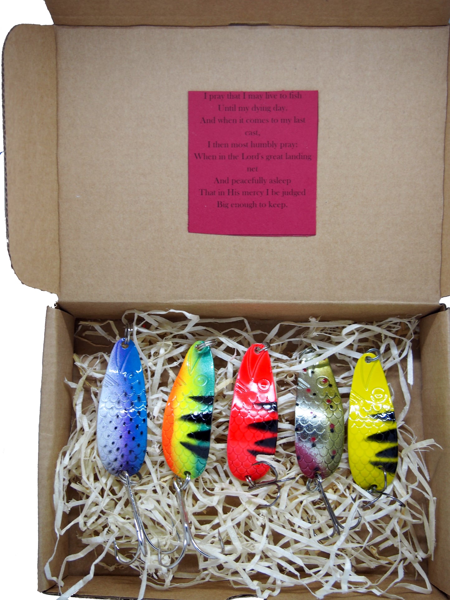 fishing spoon set, metal fishing spoons, salmon lures, pike tackle, trout lures