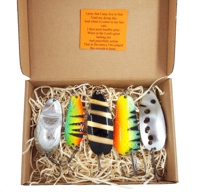 classic fishing spoons, pike spoons, bass lures, casting spoons made with precision, gift idea for fisherman