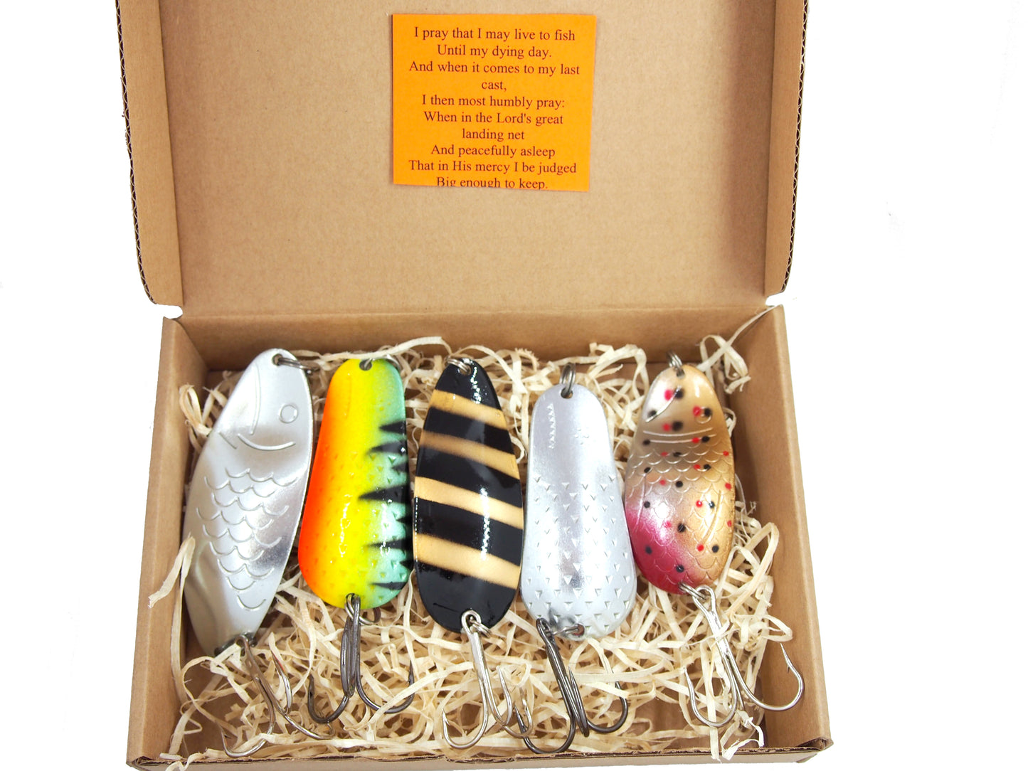 fishing spoon set 5pcs fishing spoons, pike spoon, hand-painted salmon lure with treble hook,High-Quality Fishing Spoons