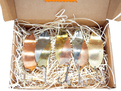 Handmade fishing spoons , SVENTOJI fishing spoons set 5 pcs, pike lures, fishing spoon for salmon