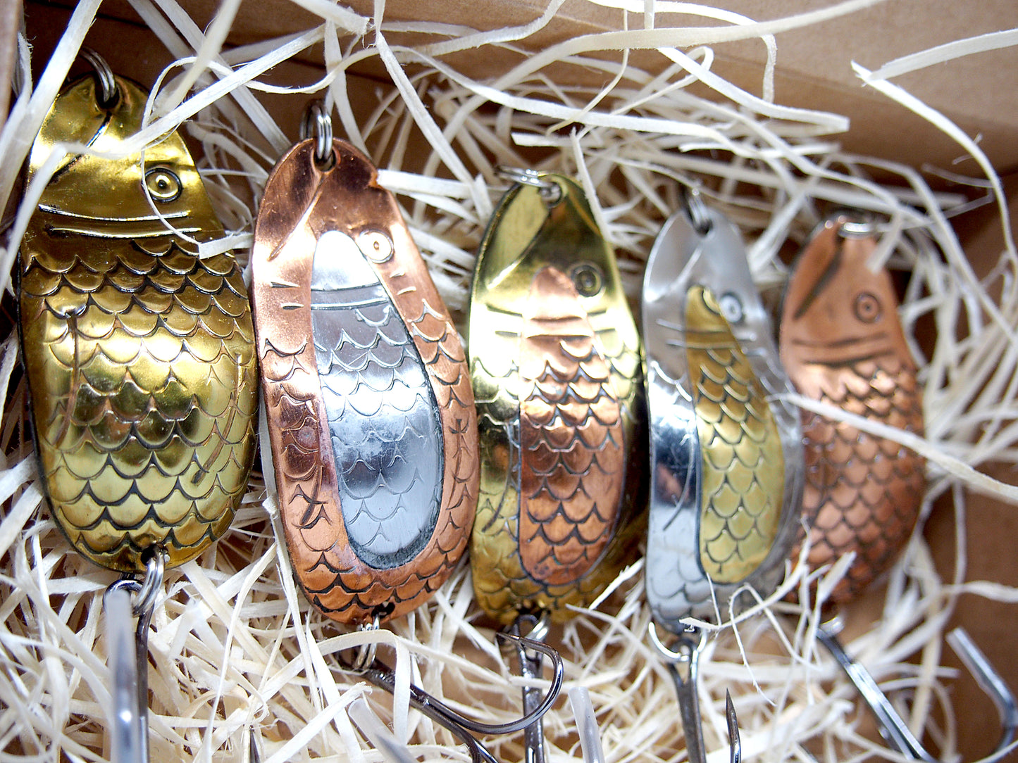 handmade copper fishing spoons, set of Dubysa fishing lures, salmon tackle, pike spinnner