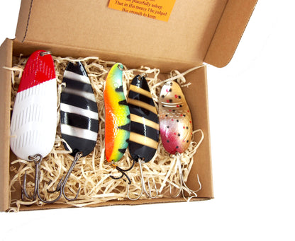 fishing spoon set 5pcs fishing spoons, pike spoon, hand-painted salmon lure with treble hook,High-Quality Fishing Spoons