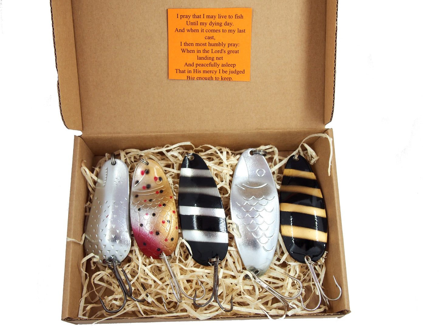 fishing spoon set 5pcs fishing spoons, pike spoon, hand-painted salmon lure with treble hook,High-Quality Fishing Spoons