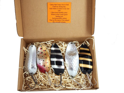 fishing spoon set 5pcs fishing spoons, pike spoon, hand-painted salmon lure with treble hook,High-Quality Fishing Spoons