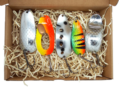 A set of classic pike fishing lures