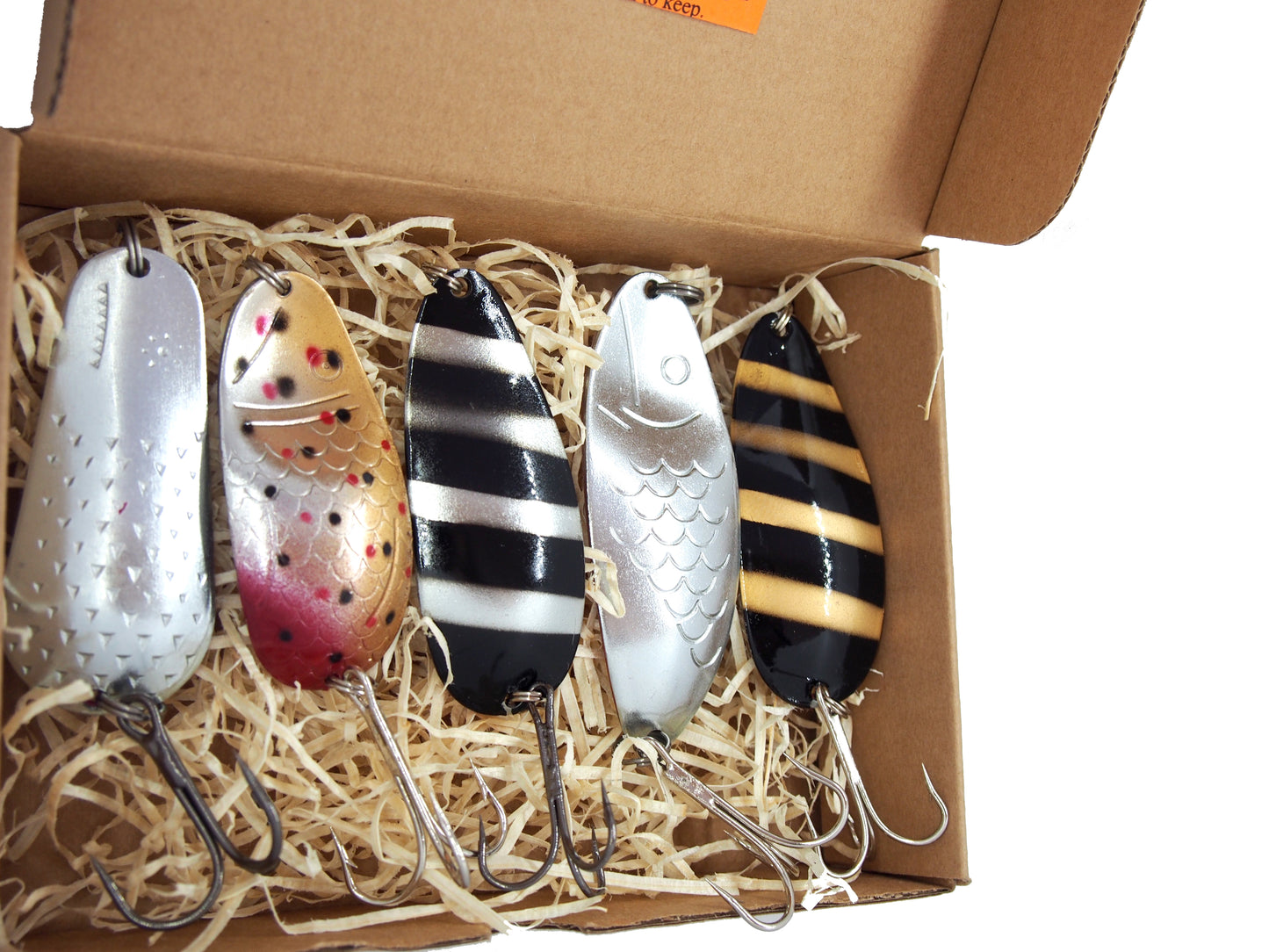 fishing spoon set 5pcs fishing spoons, pike spoon, hand-painted salmon lure with treble hook,High-Quality Fishing Spoons