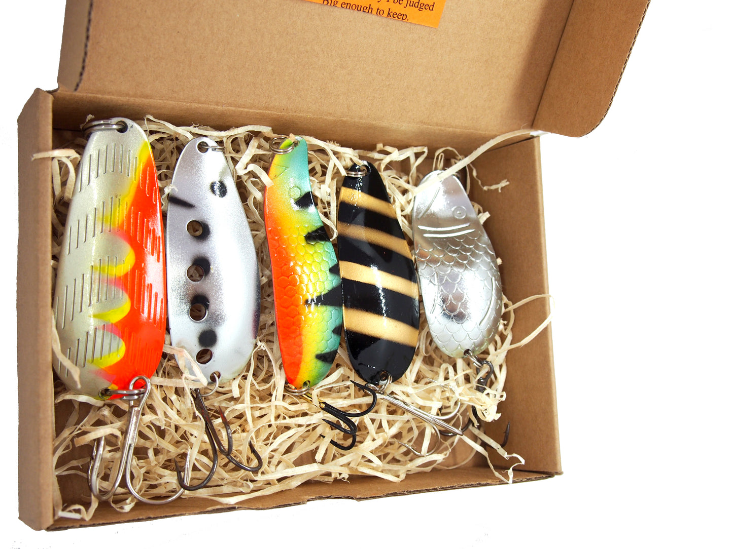 Classic Fishing Spoon Gift Set, Metal Lures for Pike & Salmon, Jura fishing spoons 5 pcs