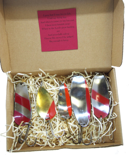 copper fishing spoons, handmade pike lures