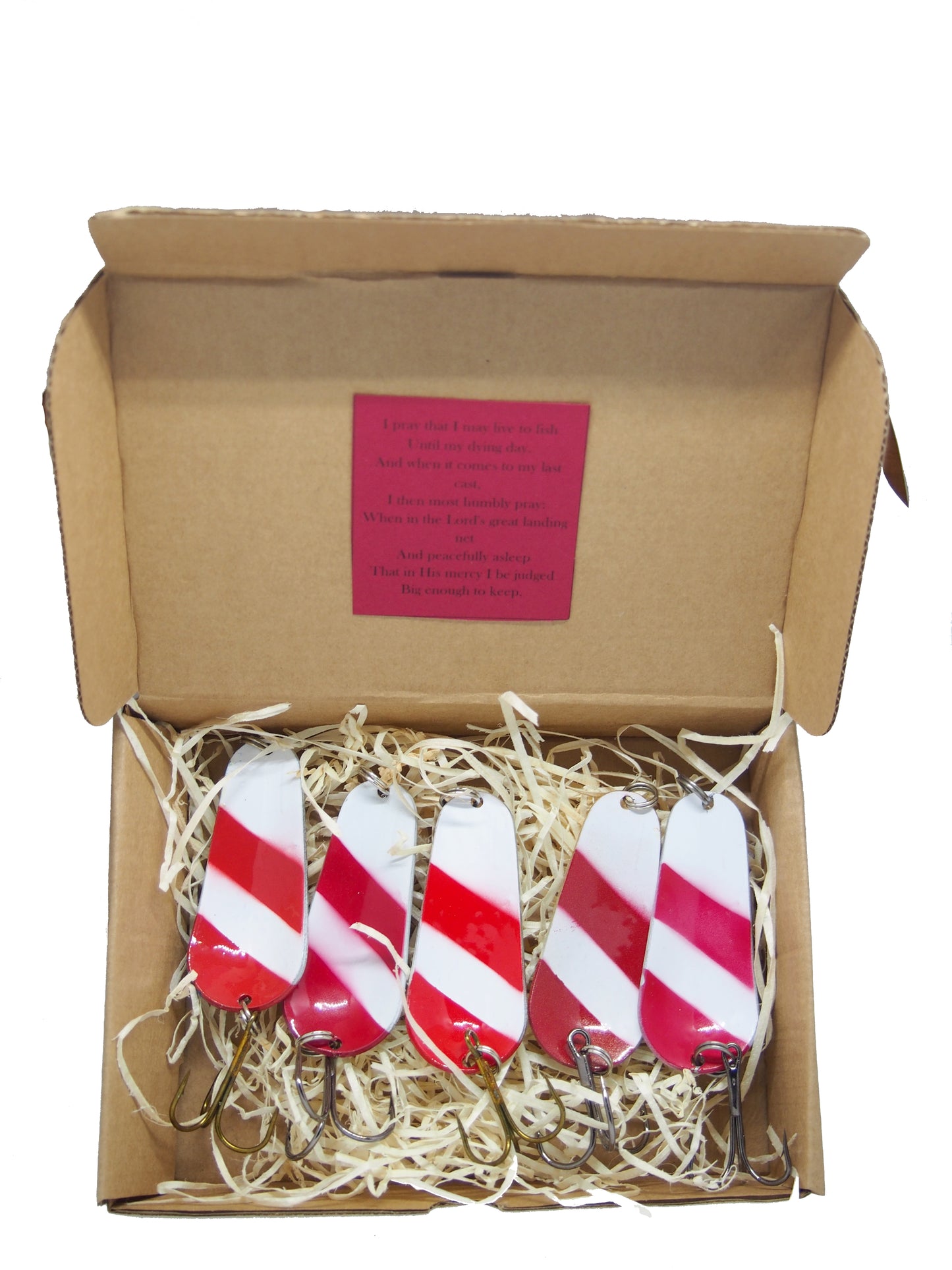 set of bright colour fishing spoons for pike and perch 5 pieces