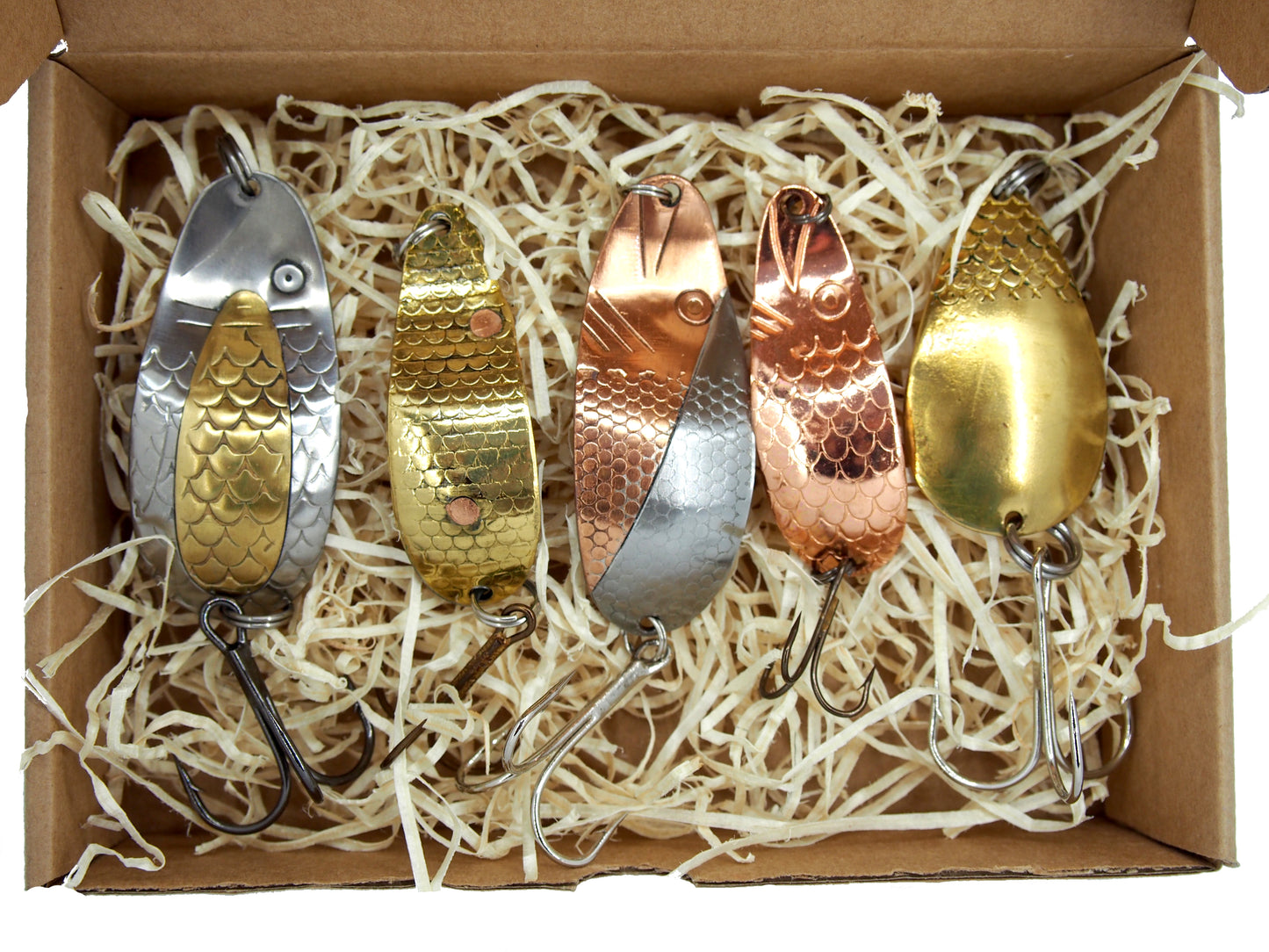 five 18 grams  handmade fishing spoon 