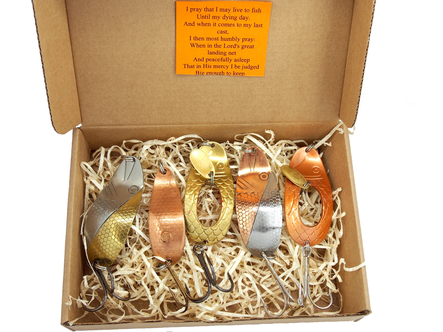 Traditional Copper Pike Lures – 5-Piece Handmade Fishing Set