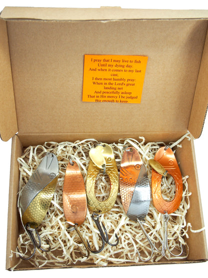 5 pieces of fishing spoons