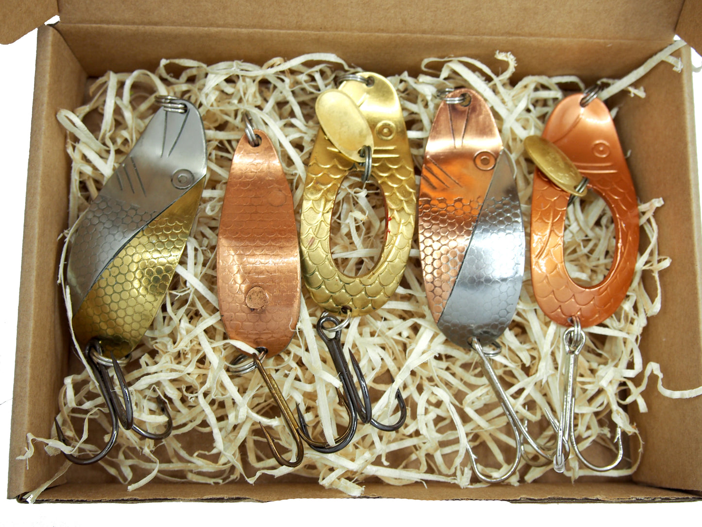 Traditional Copper Pike Lures – 5-Piece Handmade Fishing Set