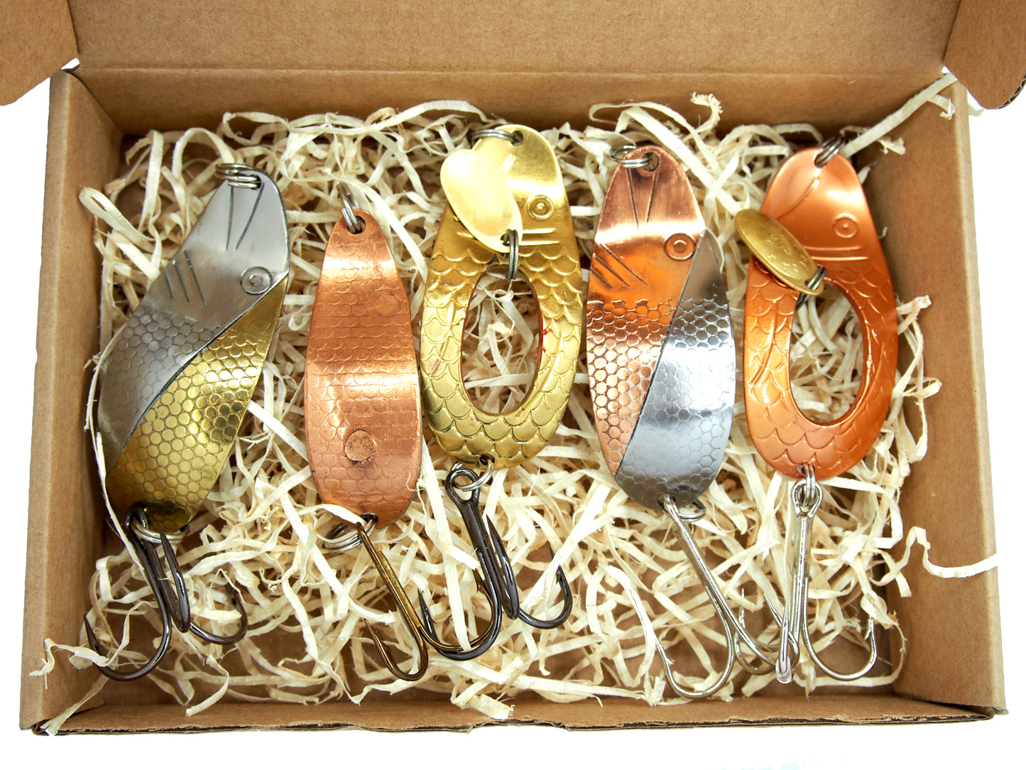 Traditional Copper Pike Lures – 5-Piece Handmade Fishing Set