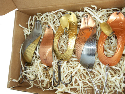 Traditional Copper Pike Lures – 5-Piece Handmade Fishing Set