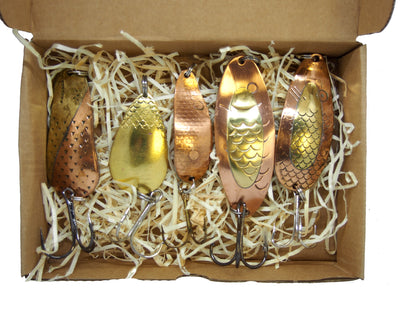 brass fishing spoons made by hand  