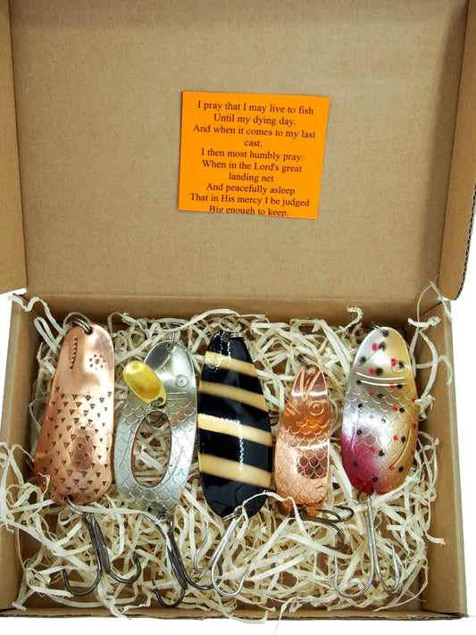  premium brass fishing spoon   five pieces