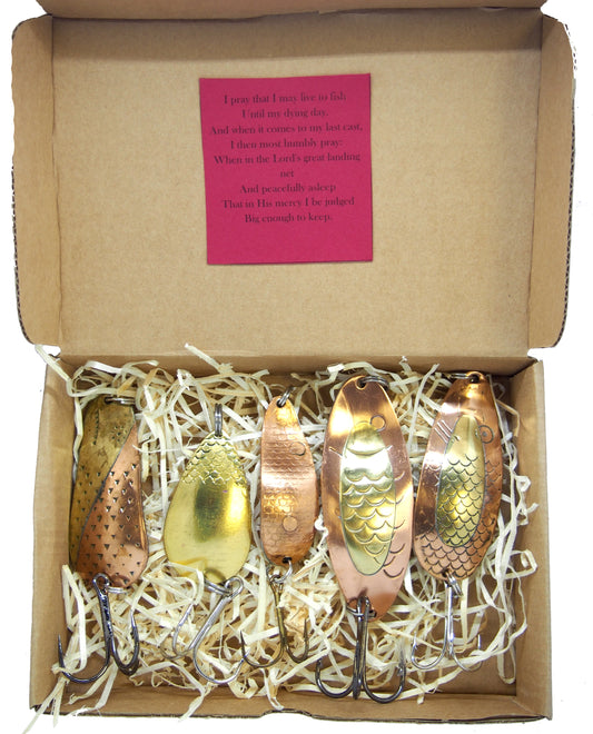 handmade copper fishing spoons