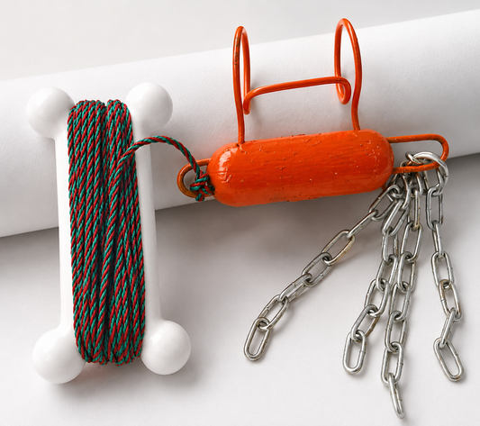 fishing lure knocker red with chains
